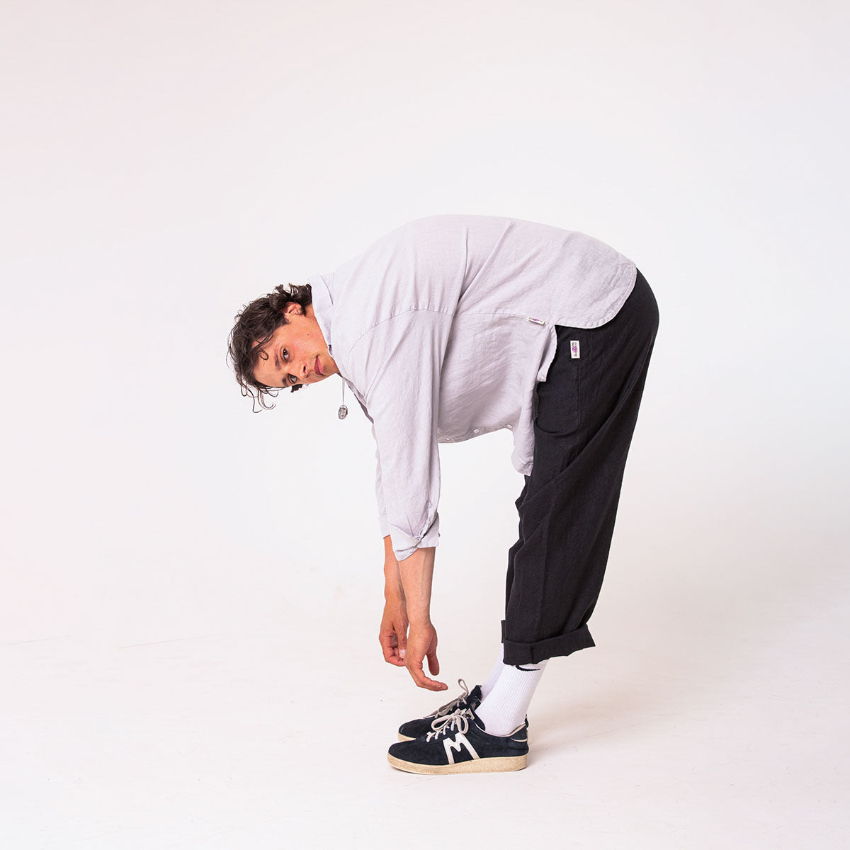 Black linen trousers
