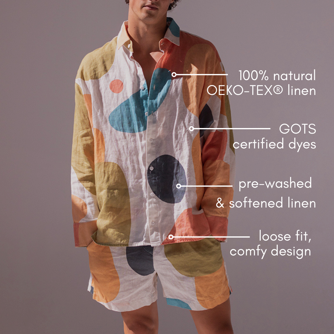 Colorful linen shirt - bubbles