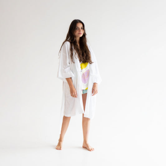 Cotton kimono robe 'cloud' | READY TO SHIP