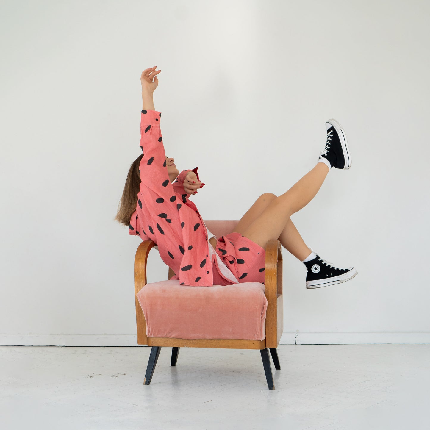 Linen shirt and shorts - watermelon