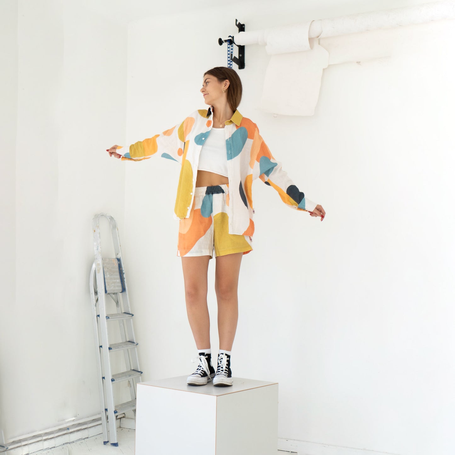 Linen shirt and shorts - bubbles