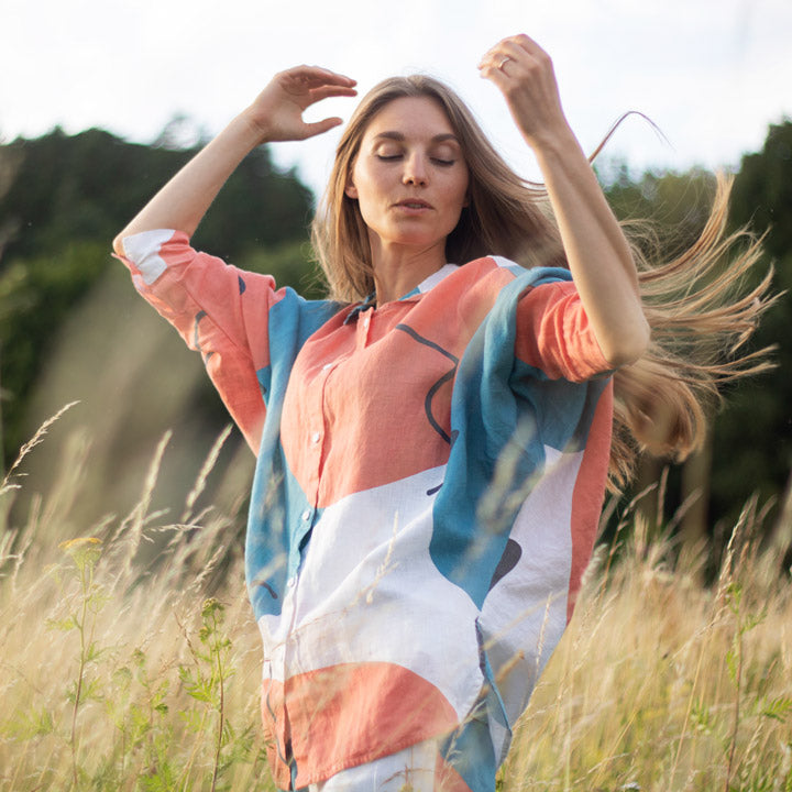 'Earth sleep' oversized pajama shirt