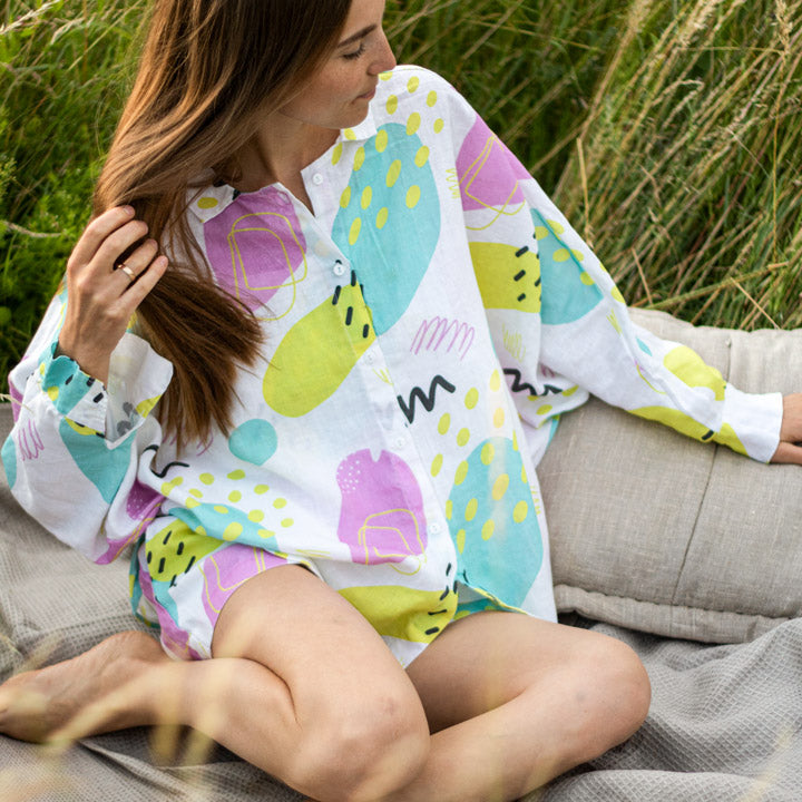 'Dreamless sleep' oversized pajama shirt