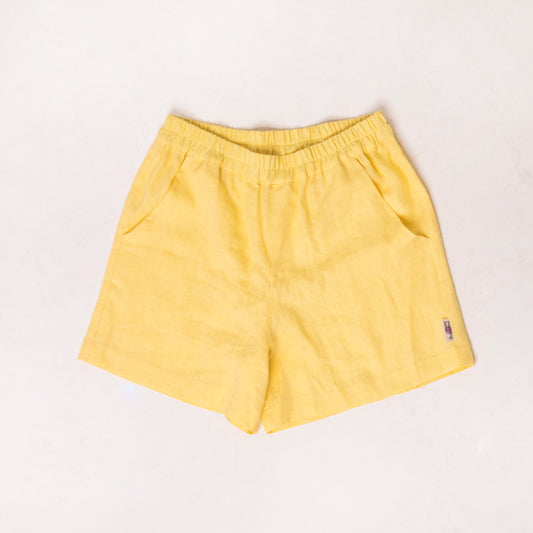 Linen shorts for men | yellow