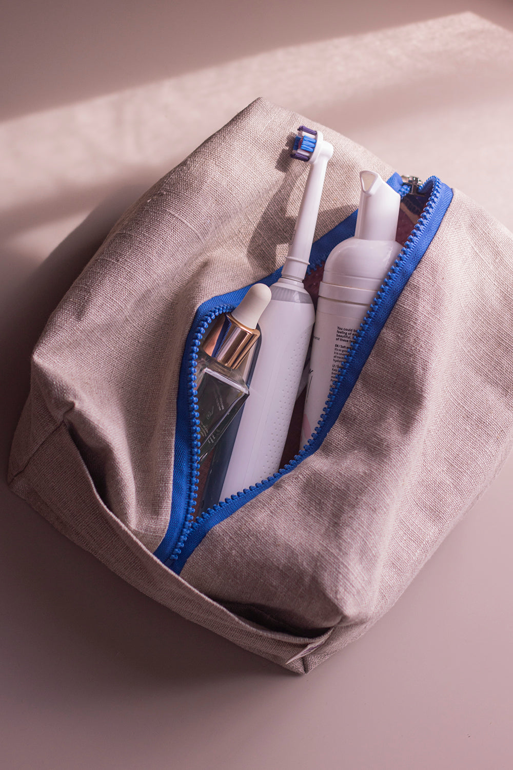 Waterproof linen dopp bag