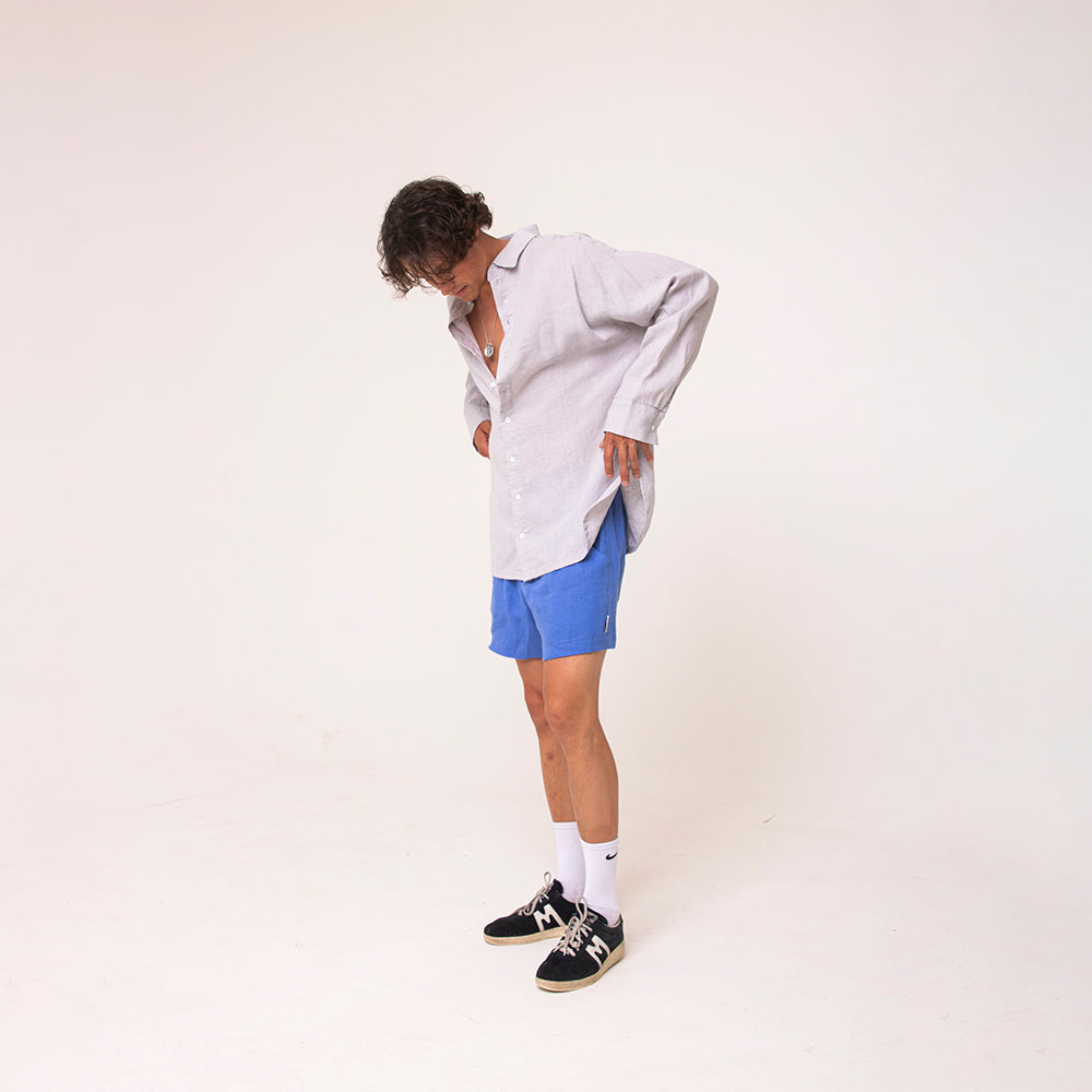 Linen shirt and shorts | light grey