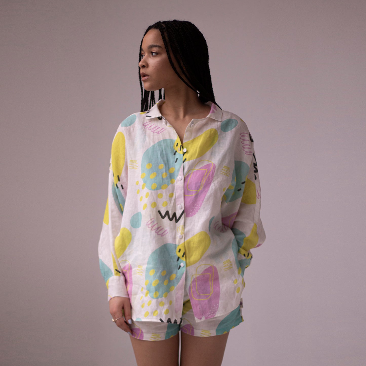 'Dreamless sleep' oversized pajama shirt