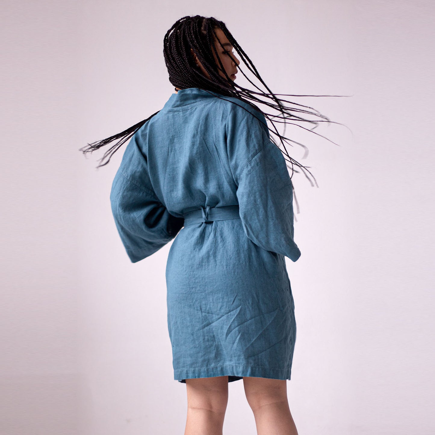 Linen kimono robe 'Ocean'
