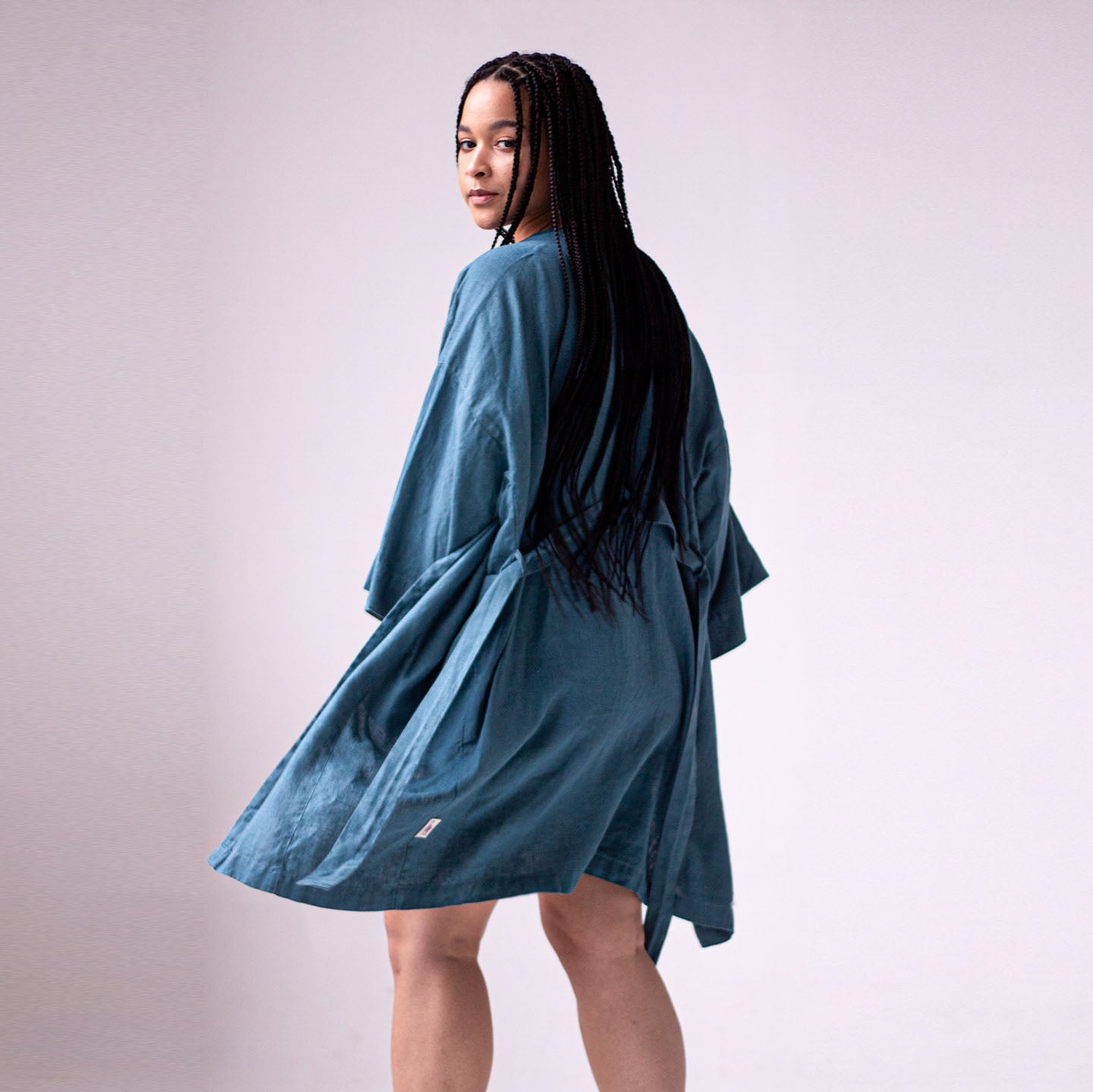 Linen kimono robe 'Ocean'