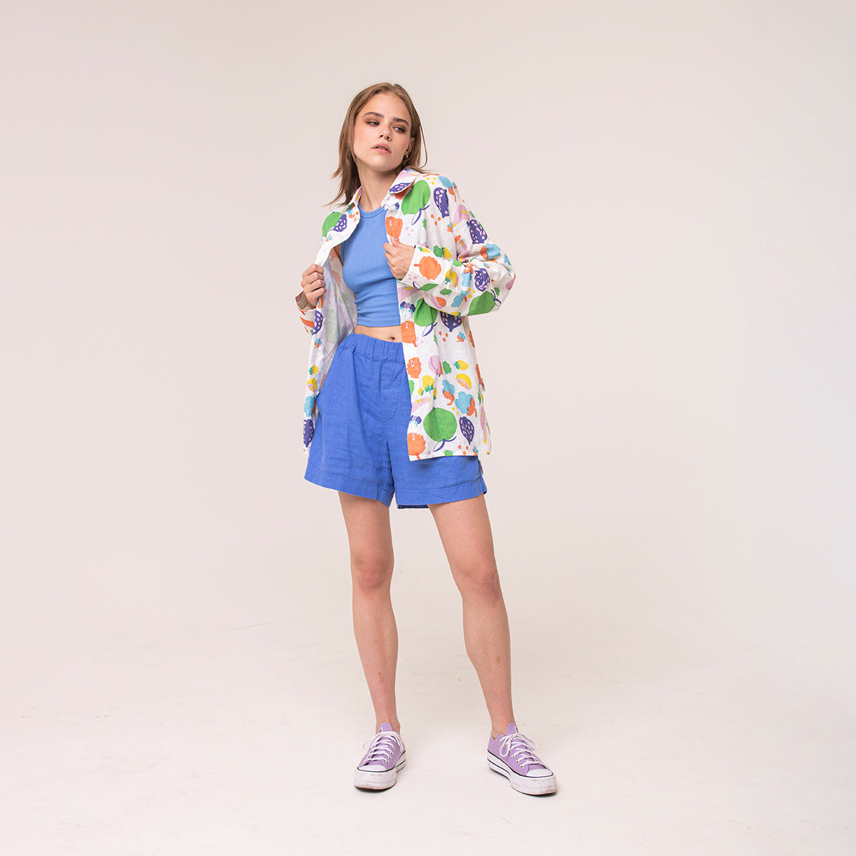 Linen shirt for women | Funky fruits