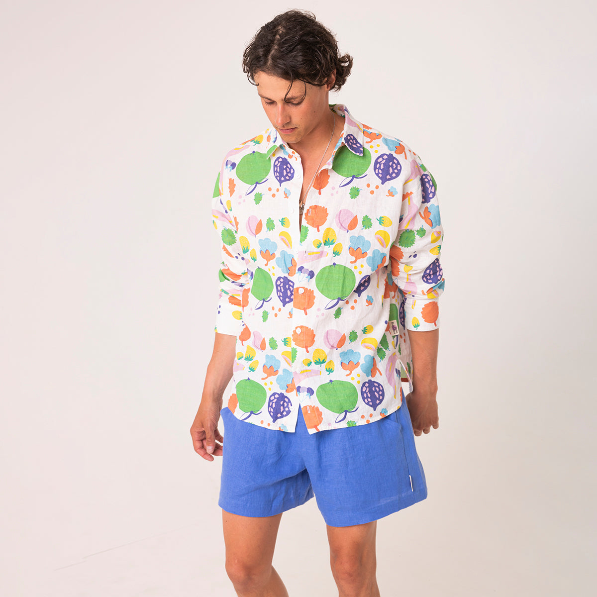 Linen shirt and shorts for men | Funky fruits
