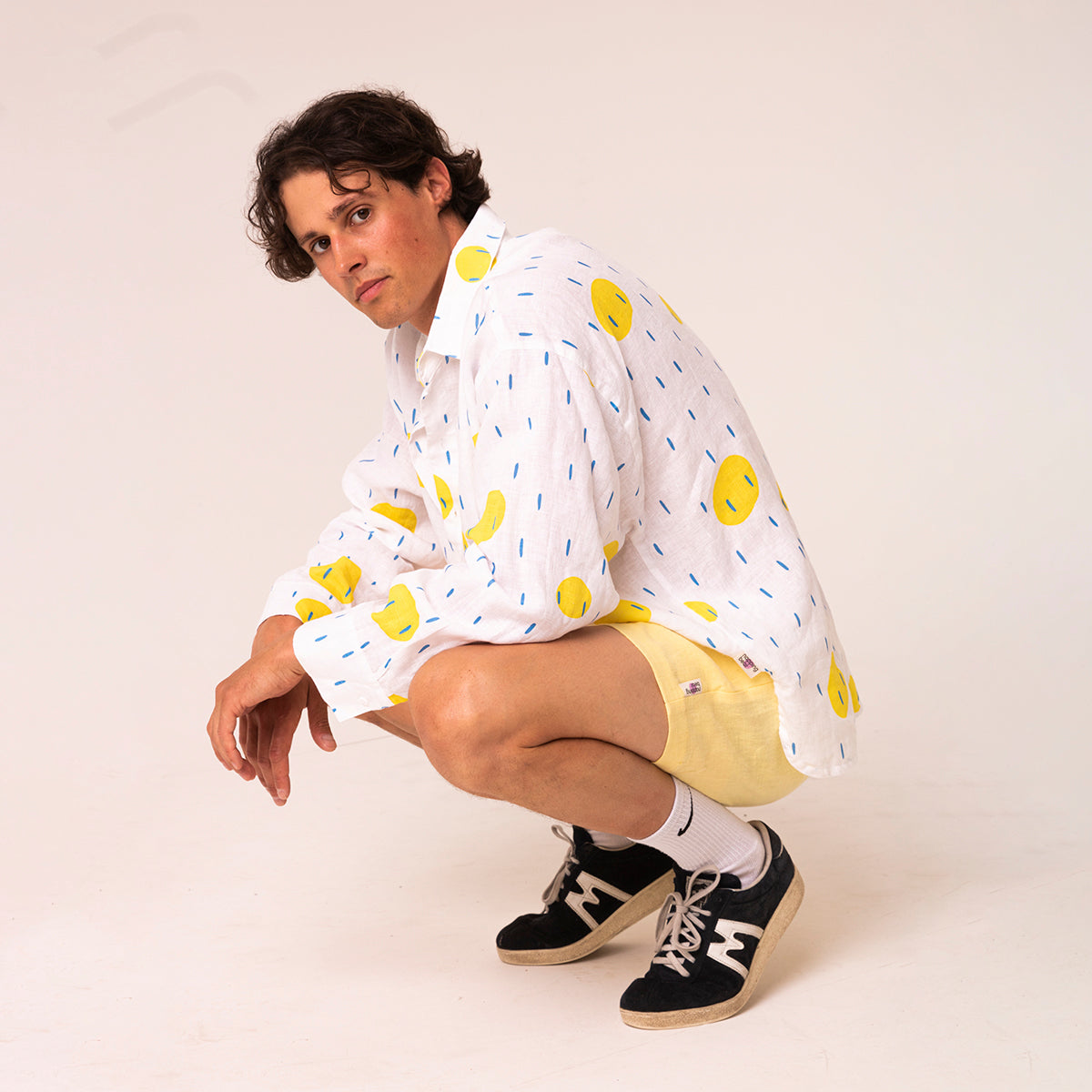 Linen shorts for men | yellow