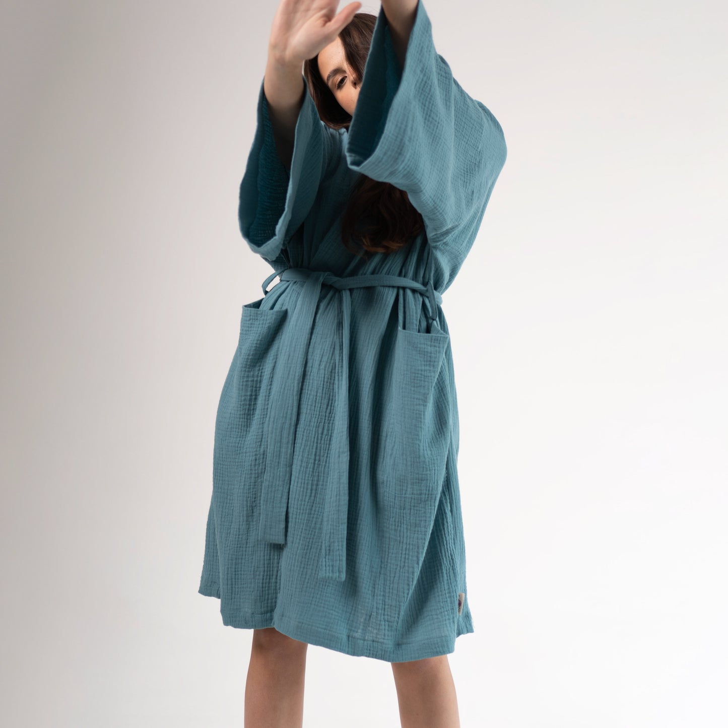Cotton kimono robe 'ocean' | READY TO SHIP