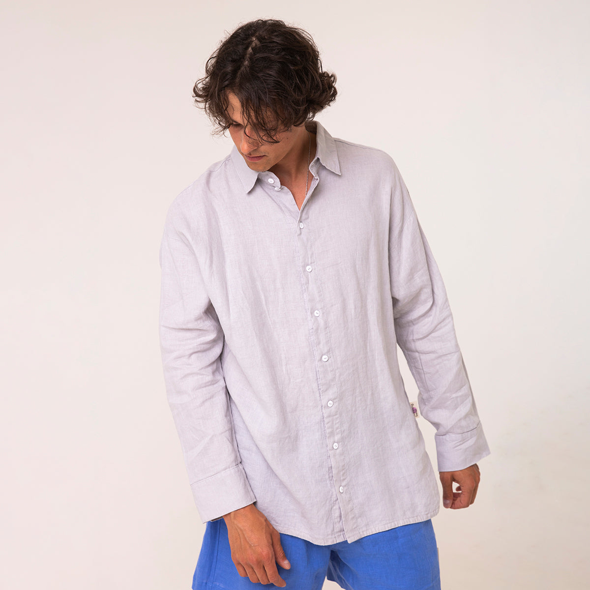 Linen shirt for men | Light grey