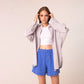 Linen shorts for women | blue