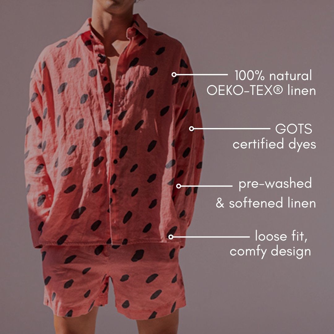 Colorful linen shirt - watermelon