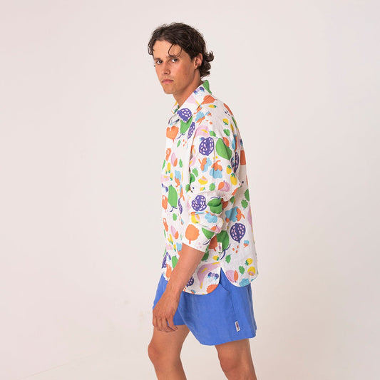 Linen shirt and shorts for men | Funky fruits